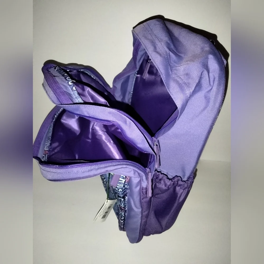 Vera Bradley Lavender Purple & Paisley Pattern Multi Pocket Backpack (NEW-NWT)